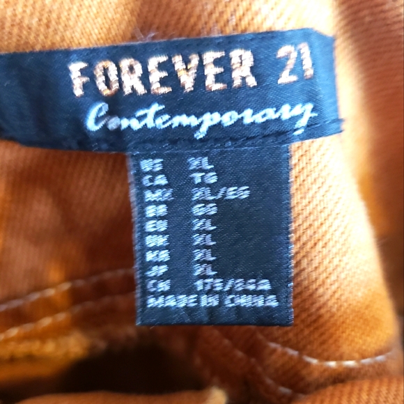 Forever 21 Denim Rustic Mini Skirt Chunky Belt Boho Hippie High Waist 70's Large - Picture 4 of 6